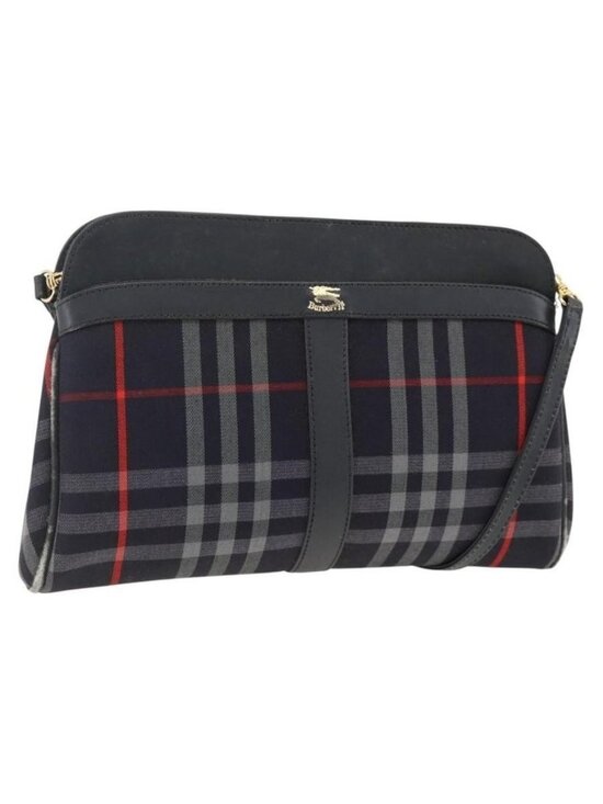 Burberrys Handbags - Authentic Burberrys Nova Check Shoulder Bag Canvas Navy Gold